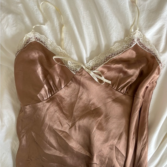 Vintage blush slip dress with pearls - Picture 4 of 7